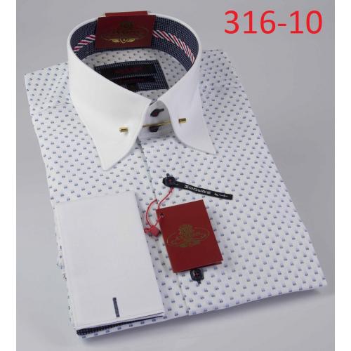 Axxess White / Blue Pinstripes Modern Fit Cotton Dress Shirt 316-10